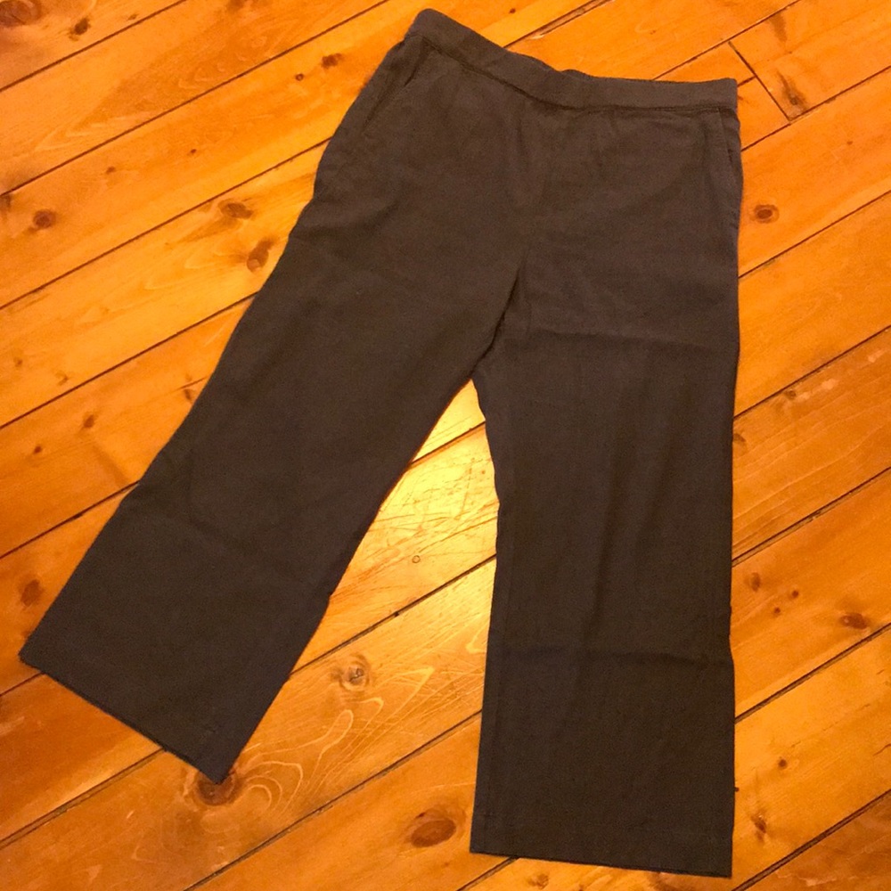 NEW Caslon linen wide-legged cropped pants size M